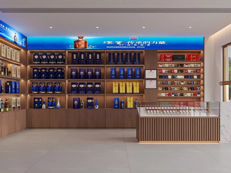 烟酒专卖店货柜全案实景示意图——洛阳市洛龙区临街烟酒店